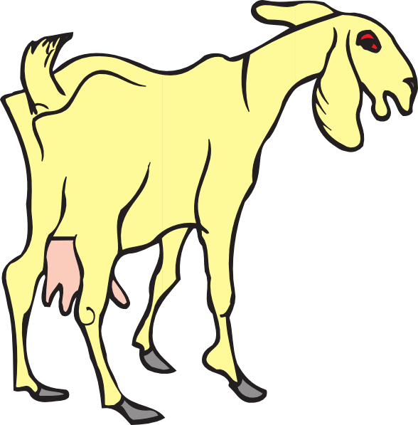 Goat Clipart Yellow - Goat Kartun (588x597), Png Download