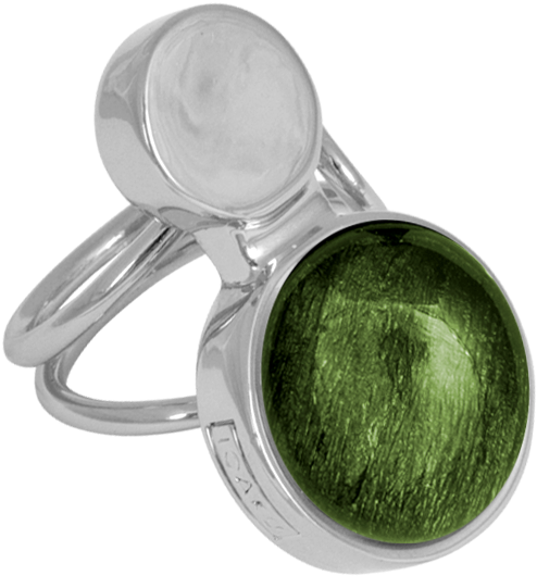 Ioaku Moon Ring Silver Sparkle Green - Jewellery (1000x880), Png Download