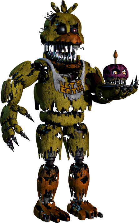 Nightmare Chica - Five Nights At Freddy's - Nightmare Chica 5 Inch Action (447x714), Png Download