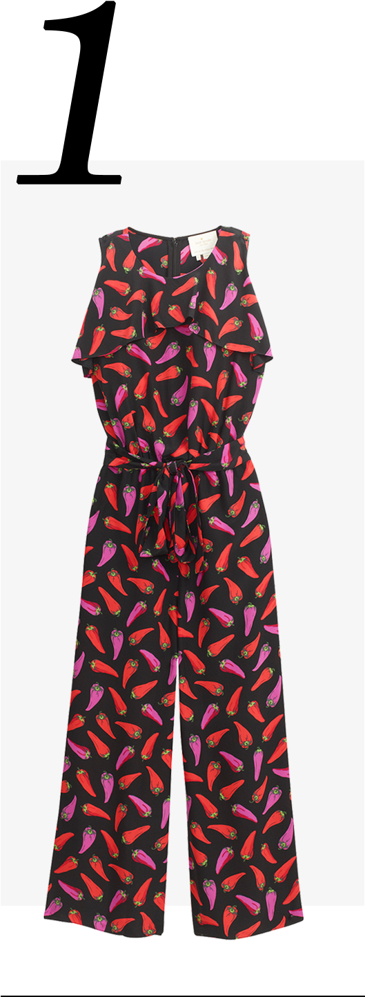 Hot Pepper Jumpsuit - Kate Spade Hot Pepper Silk Bandana, Black (583x1457), Png Download
