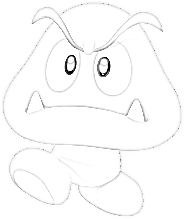 Drawn Goomba - Cartoon (900x1050), Png Download