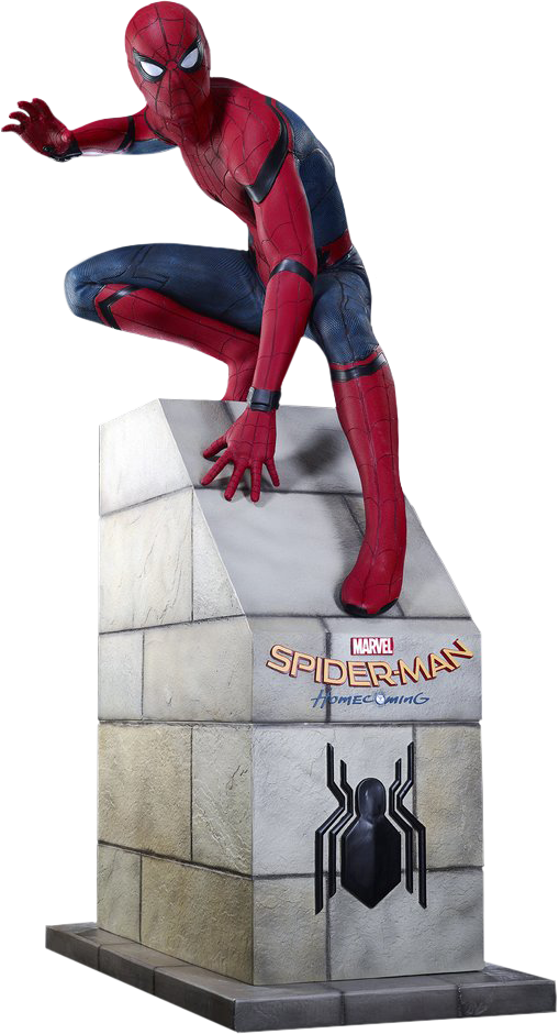 Spider Man Sitting - Spiderman Homecoming Statue (509x940), Png Download