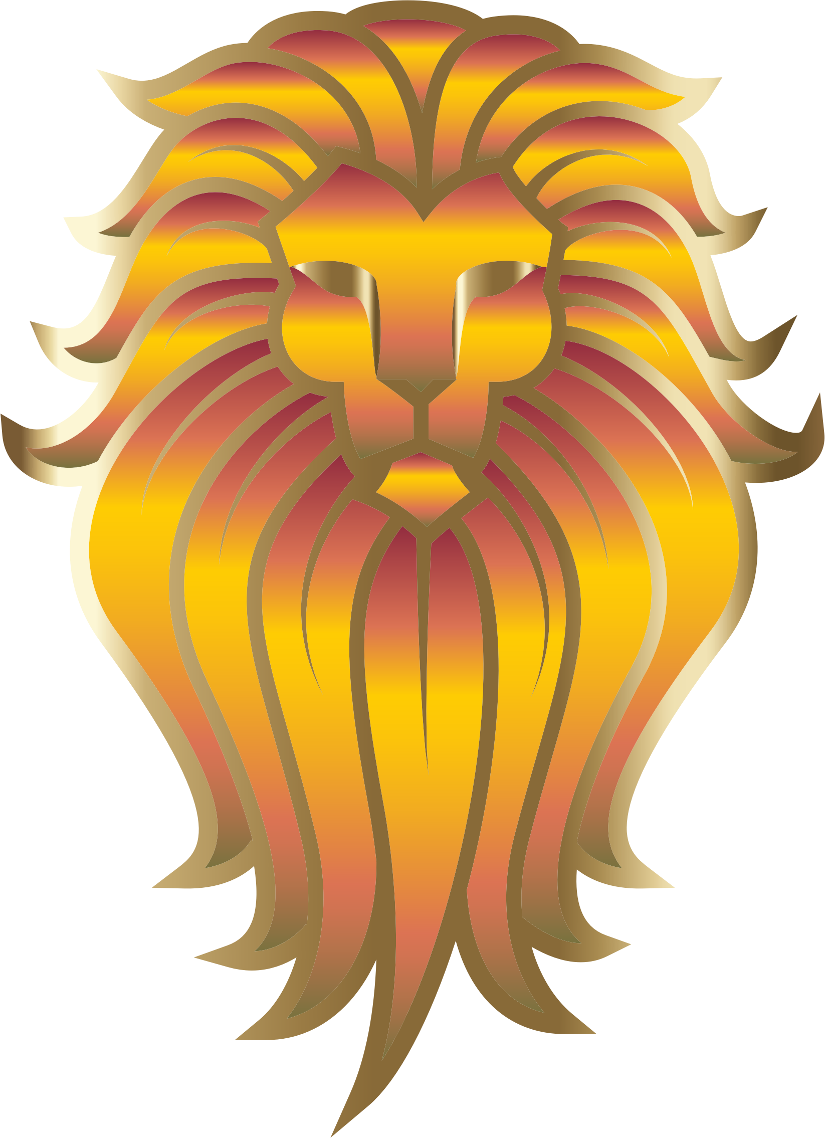 This Free Icons Png Design Of Chromatic Lion Face Tattoo (1646x2270), Png Download