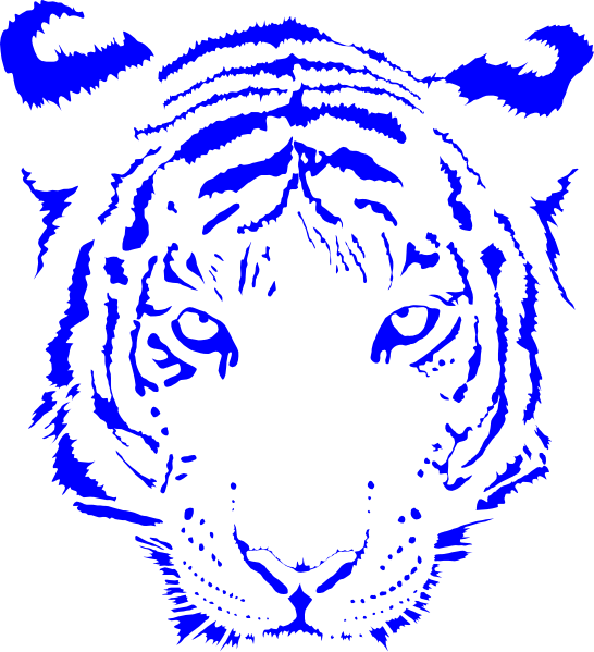 Blue Tiger Paw Print (546x599), Png Download