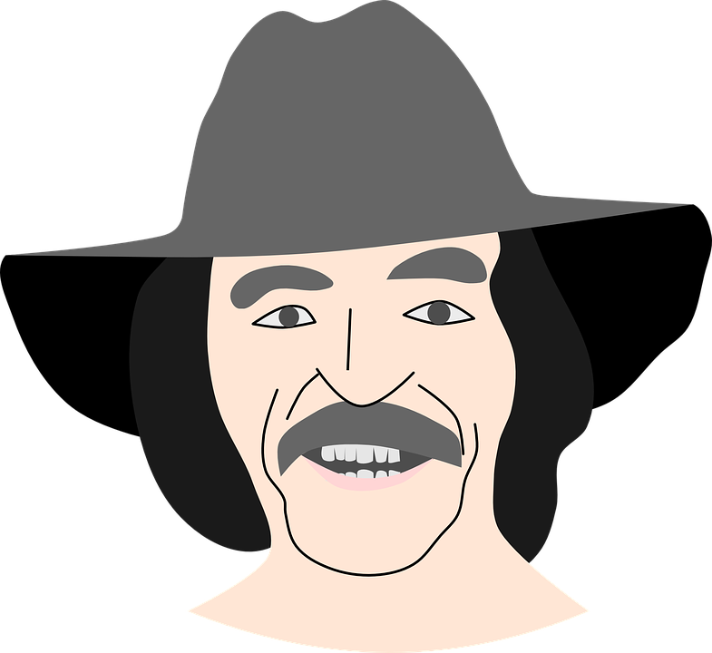 Mexican, Hat, Gaucho, Man, Moustache, Pilgrim, Happy - Fedora (640x586), Png Download