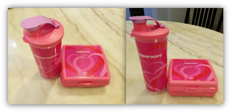 Tupperware Sweet Love Valentine Tumbler 470ml & Sandwich - Water Bottle (819x404), Png Download