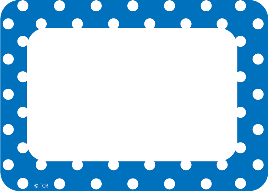 Tcr5585 Blue Polka Dots Name Tags/labels Image - Blue Polka Dot Label (900x900), Png Download