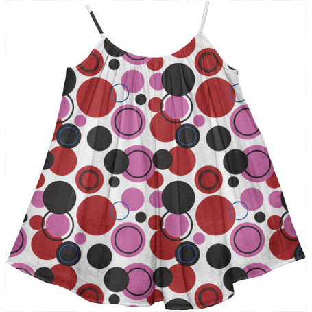 Pink, Red, Blue, And Black Polka Dots Dress $60 - Polka Dot (455x455), Png Download