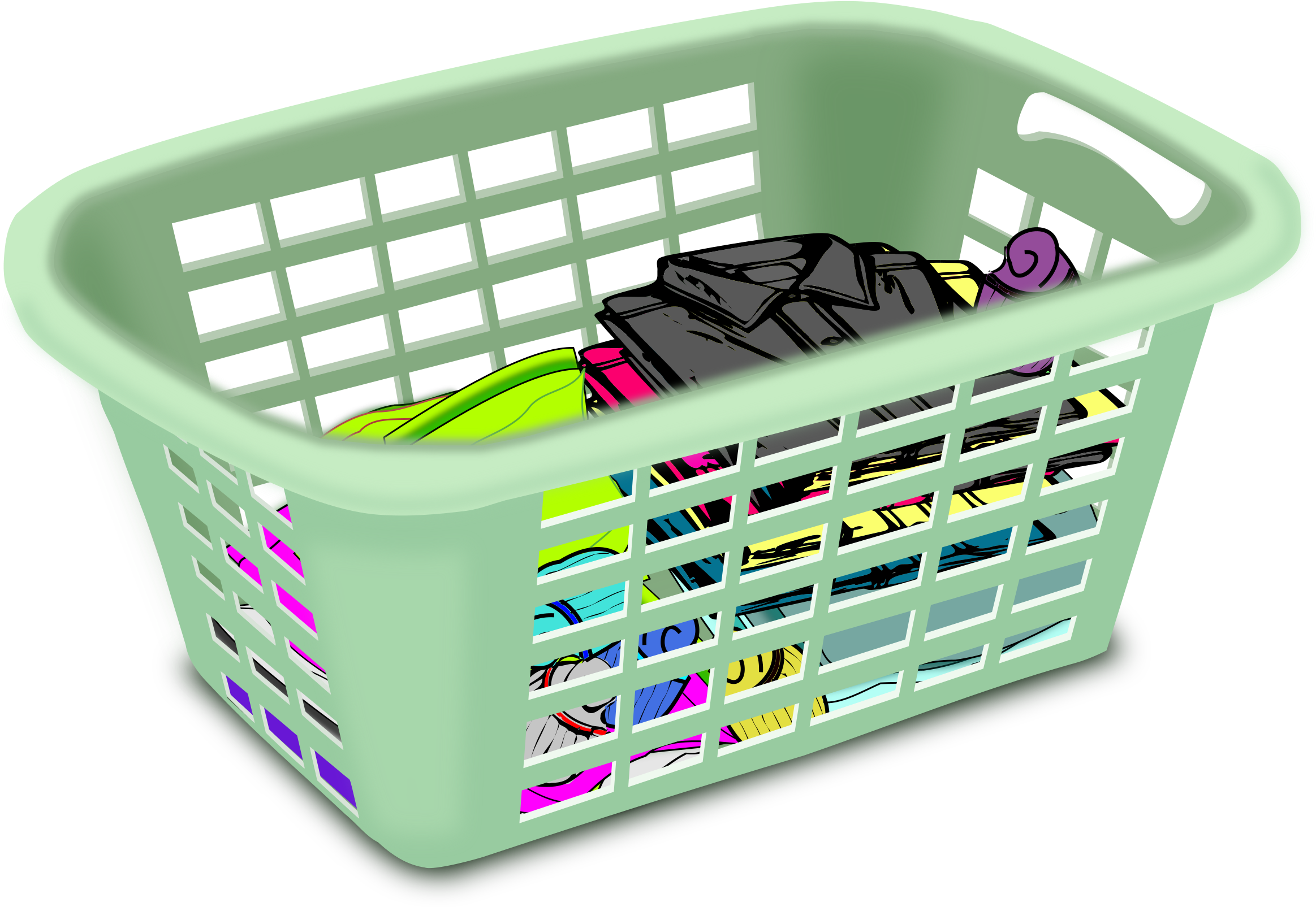 Folding Laundry Basket - Clip Art Laundry Basket (800x600), Png Download