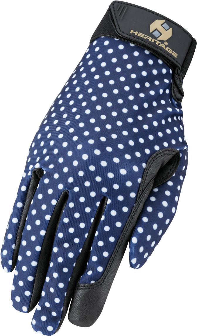Navy Polka Dots - 4 Size Heritage Performance Graphic Print Horse Stretch (1200x1200), Png Download