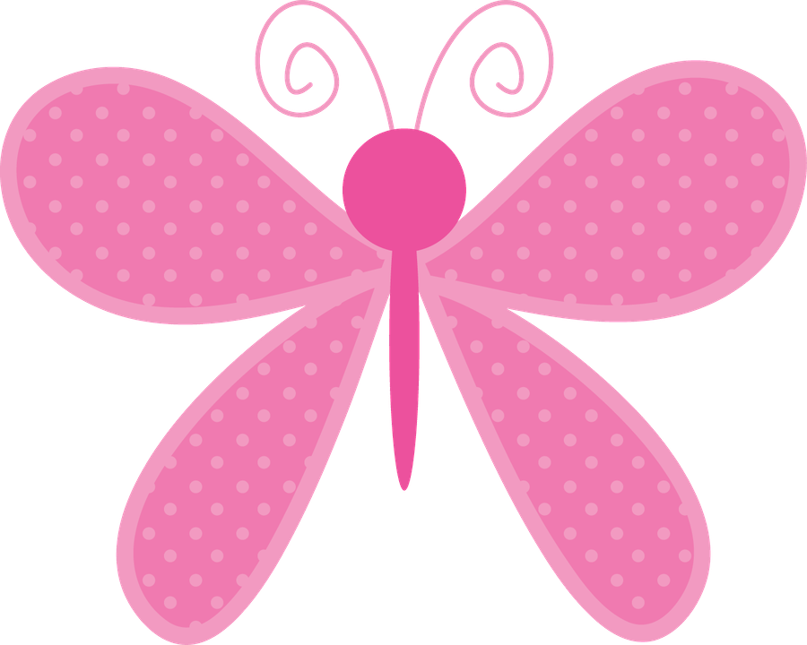Flowerpot Babies - Cute Polka Dot Butterfly Clipart (900x720), Png Download