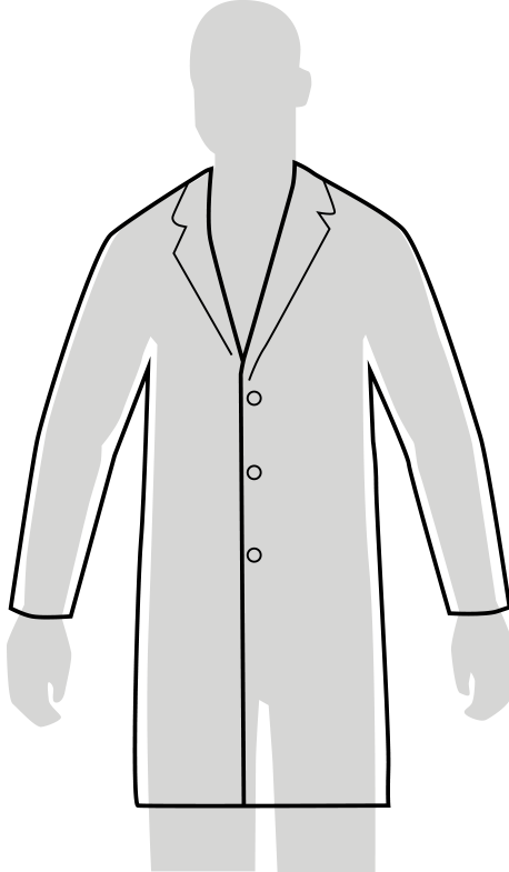 Mens Slim Fit Lab Coat Fit - White Coat (458x785), Png Download