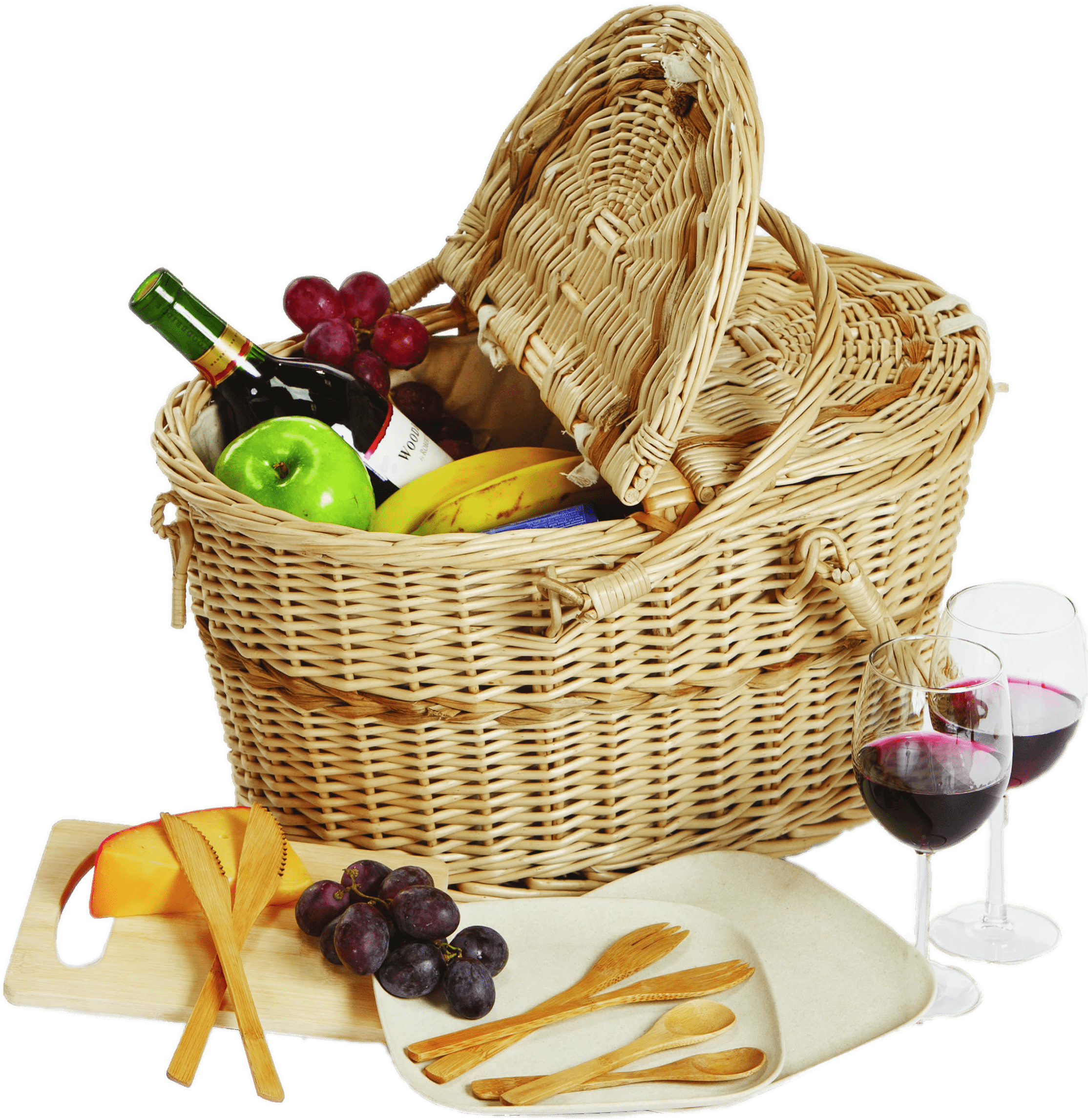 Filled Picnic Basket - Picnic Png (2376x2376), Png Download