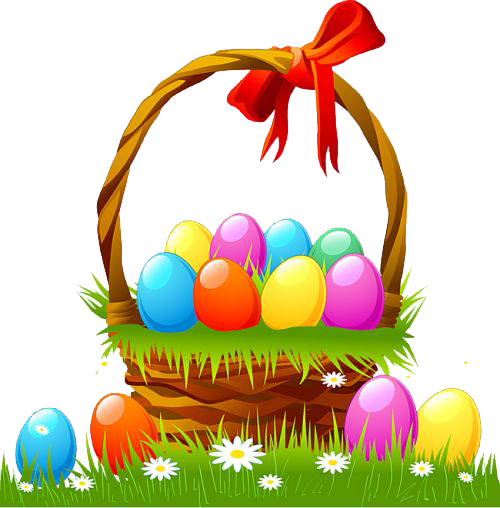 28 Collection Of Easter Basket Clipart Png - Easter Basket With Eggs (500x508), Png Download