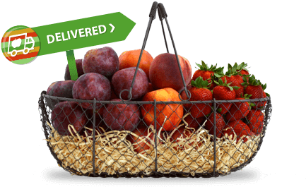 Share This Entry - Fruit Delivered Basket Png (438x283), Png Download