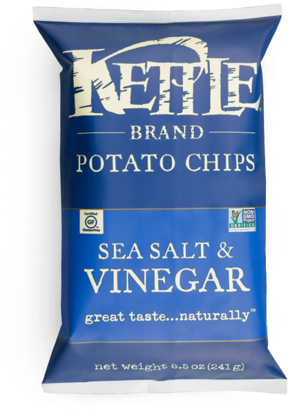 Sea Salt And Vinegar - Kettle Brand Sea Salt And Vinegar (500x649), Png Download