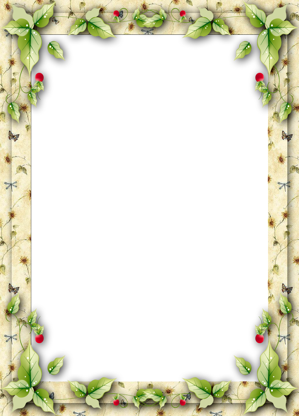 Christmas Frame With Mistletoe Leaves - Christmas Day (1024x1424), Png Download