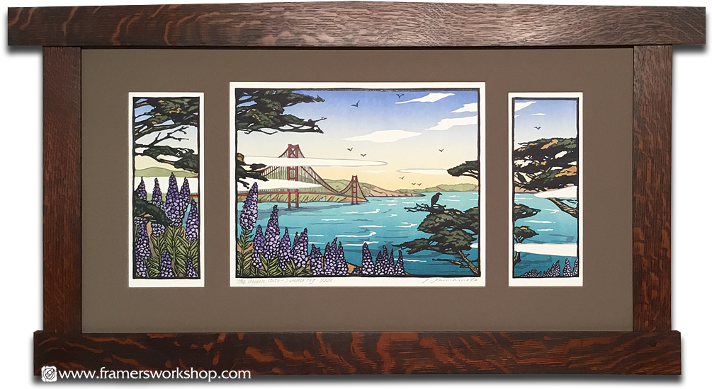 Print Of Museu Nacional D'art Font Magica Watercolor - Golden Gate (1008x562), Png Download