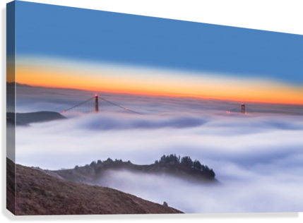 The Golden Gate Bridge In The Fog Canvas Print - East Urban Home 'the Golden Gate Bridge' Photographic (429x316), Png Download