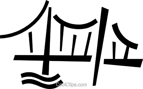Golden Gate Bridge Royalty Free Vector Clip Art Illustration - Golden Gate Bridge (480x298), Png Download