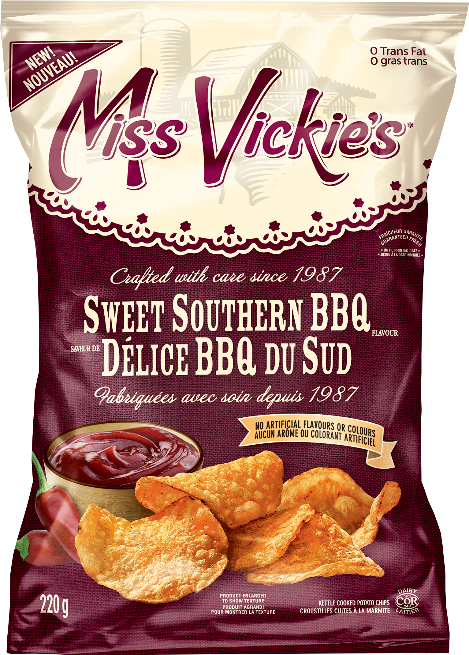 Miss Vickie's® Sweet Southern Bbq Kettle Cooked Potato - Miss Vickie's Lime & Black Pepper Potato Chips (1706x2258), Png Download