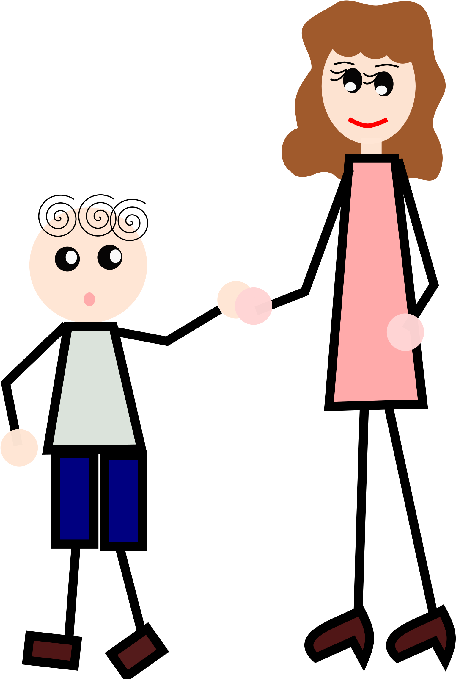 Child Mother Holding Hands Boy - Stick Figure Love Transparent (595x750), Png Download