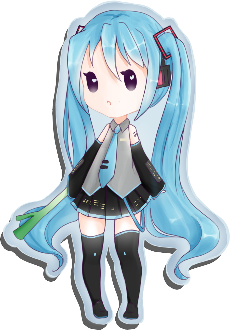 Keychain Miku Preview - Anime (1294x1428), Png Download