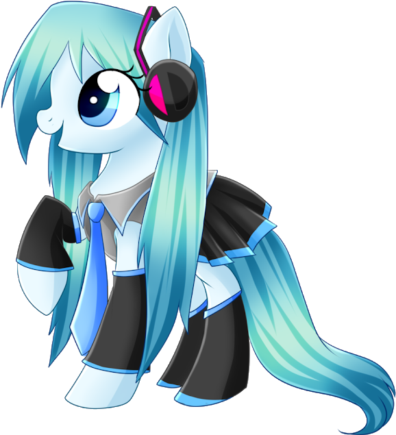 Miku Ponyfied By Scarlet-spectrum - Hatsune Miku No Background (592x650), Png Download
