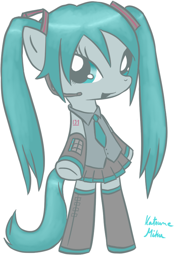 Kasuminox, Bipedal, Hatsune Miku, Ponified, Pony, Safe, - Hatsune Miku Version Pony (800x1000), Png Download