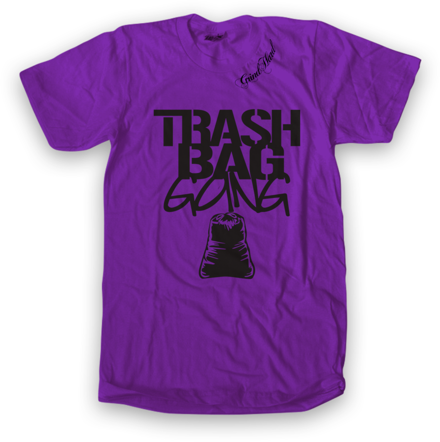 Purple Trash Bag Gang Tee, Black Print (1000x1000), Png Download