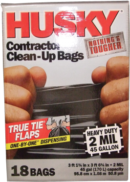 Husky 45 Gallon Contractor Trash Bags - Husky Pa2042hv 42 Gallon 3 Mil Contractor Clean-up (700x525), Png Download