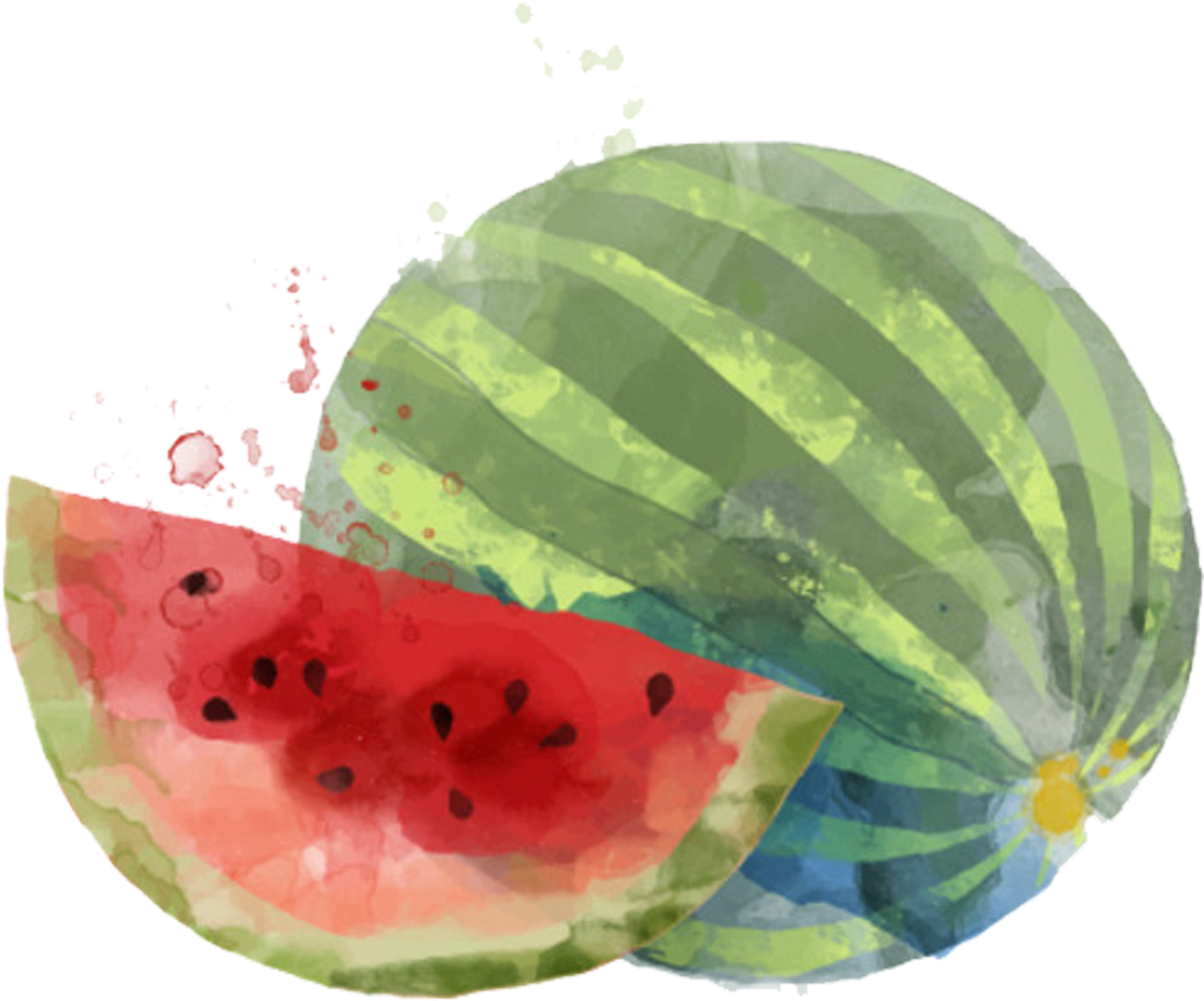 Smoothie Watercolor Painting Auglis Watermelon - Watermelon Watercolor Transparent Png (2038x2038), Png Download