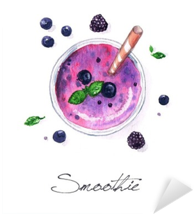 Watercolor Food Painting - Smoothie Watercolour (400x400), Png Download