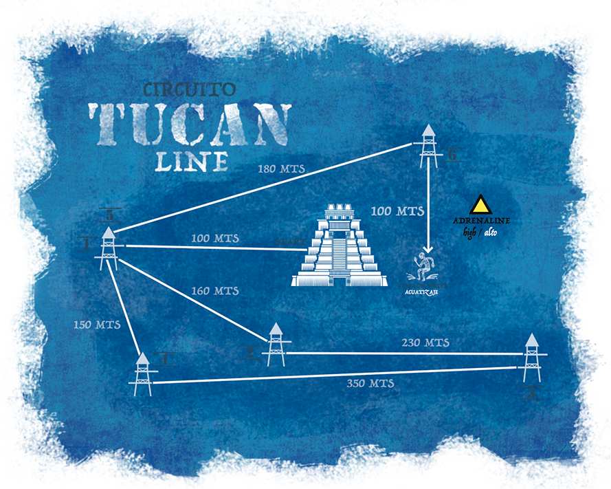 Things To Do In Costa Maya Ziplines Maya Park Tucan - Sea (889x711), Png Download