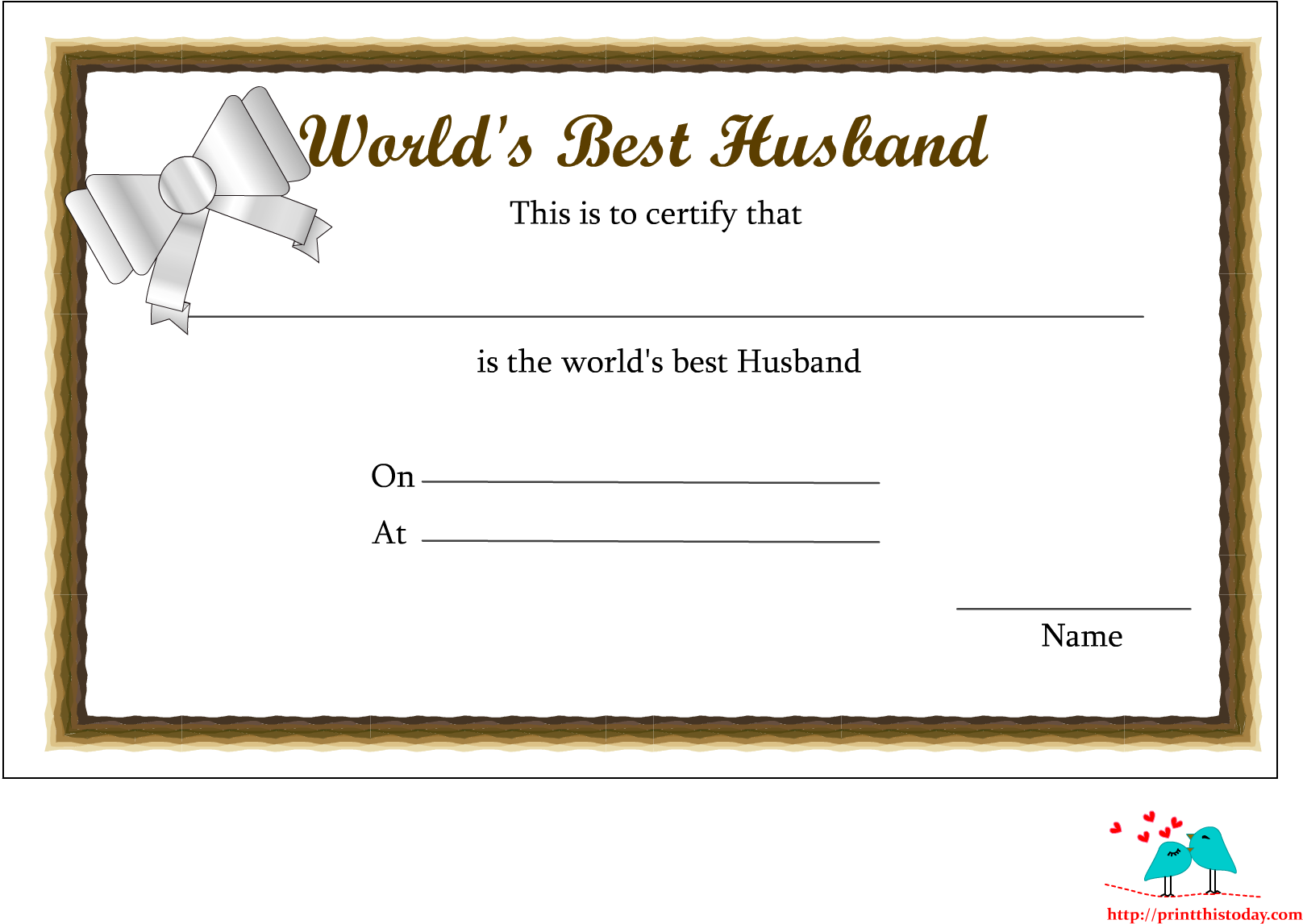 Free Printable Worlds Best Husband Certificates - World's Greatest Nurse Throw Blanket (1650x1275), Png Download