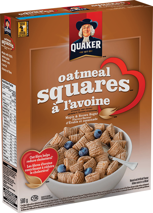 Quaker® Oatmeal Squares™ Maple & Brown Sugar Flavour - Maple And Brown Sugar Cereal (490x683), Png Download