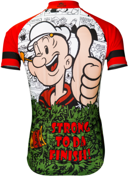 Popeye Strong To Da Finish Men's Cycling Jersey - Popeye Cycling Jersey (500x624), Png Download