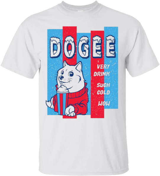 Doge Ice Slushie T-shirt Funny Doge Meme Shirt Https - T-shirt (600x600), Png Download