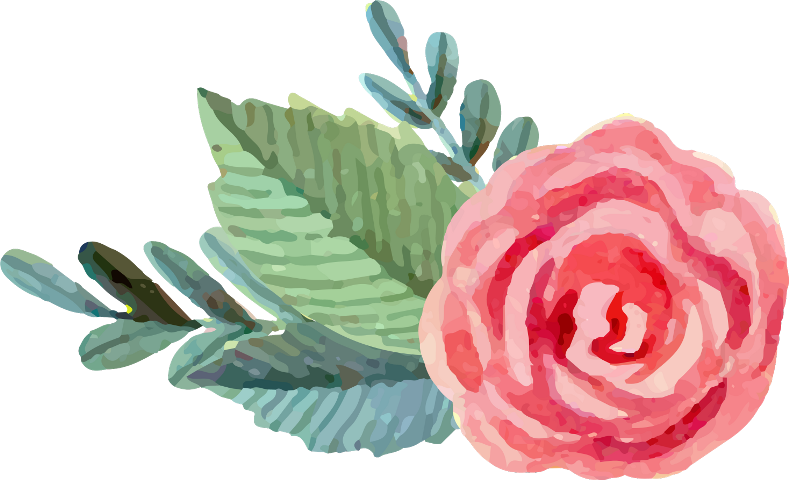 Pink And Green Watercolor Flowers (789x480), Png Download