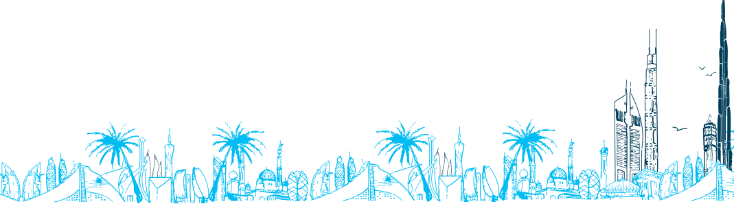 Dubai Clipart Cityscape - Dubai Sky Line Png (1069x297), Png Download