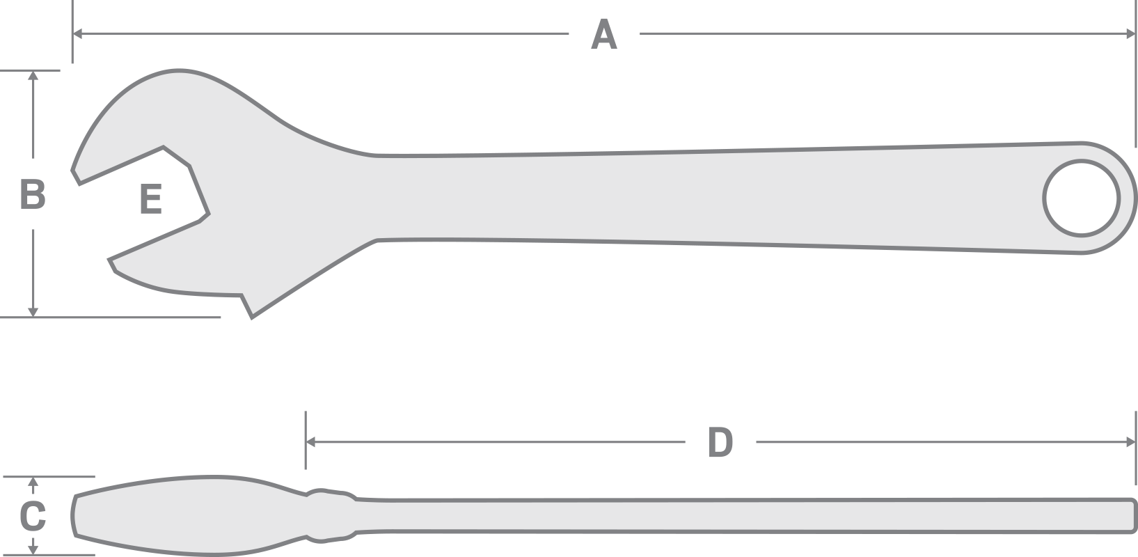 15 Inch Adjustable Wrench - Aircraft (1635x800), Png Download