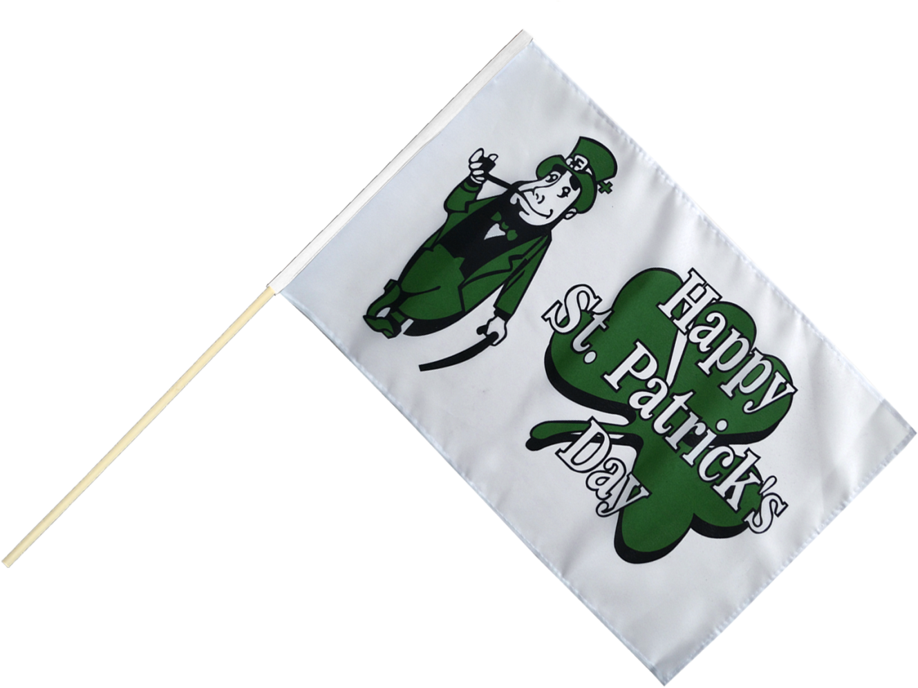 Bandiera Da Asta Happy St - Happy Saint Patrick's Day Flag With Leprechaun Top (1500x998), Png Download