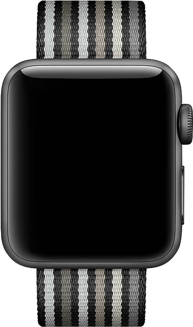 38mm Black Stripe Woven Nylon - Apple Watch Bands Black Stripe Woven Nylon (1200x1200), Png Download