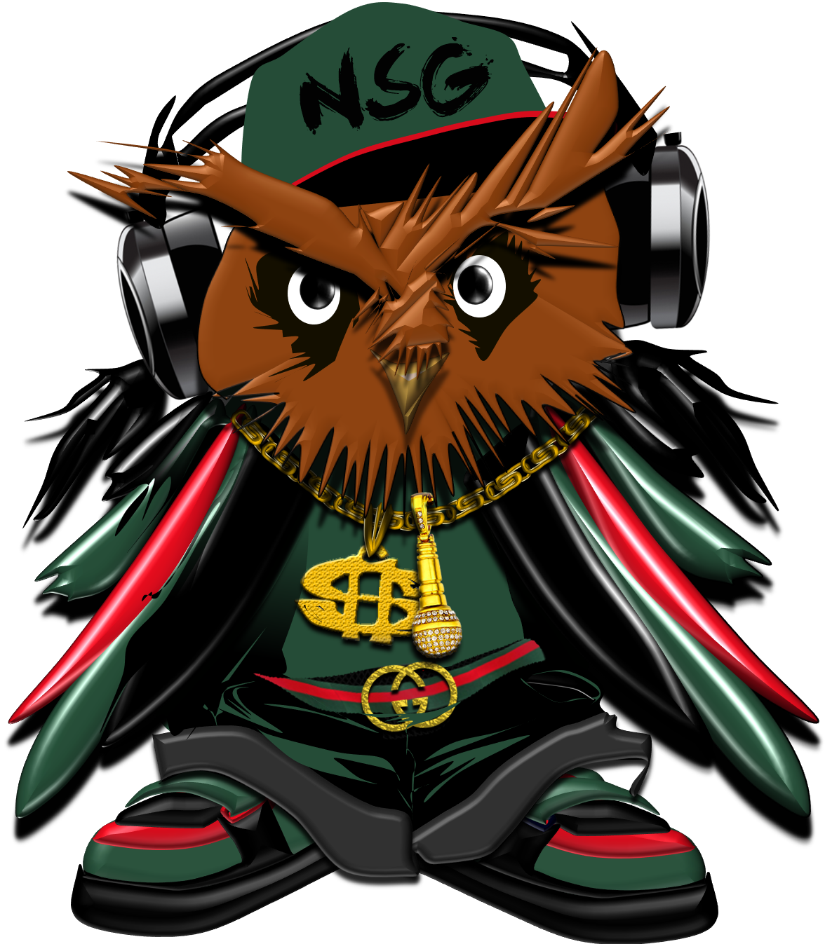 Owl Gucci Green Hat Master - Gucci (1176x1347), Png Download
