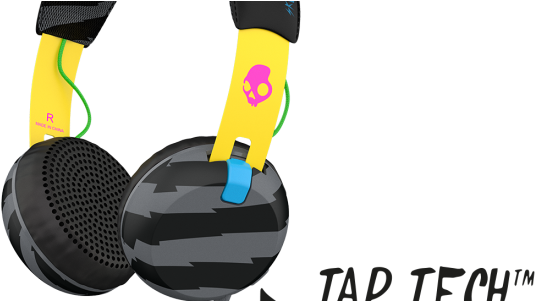 Skullcandy Headphone Mockup - Skullcandy Grind On-ear Headphones - Yellow/black (1100x300), Png Download