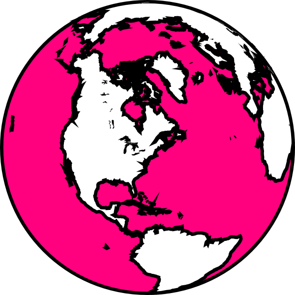Clipart Earth Pink Picture - Earth Silhouette Png (600x600), Png Download