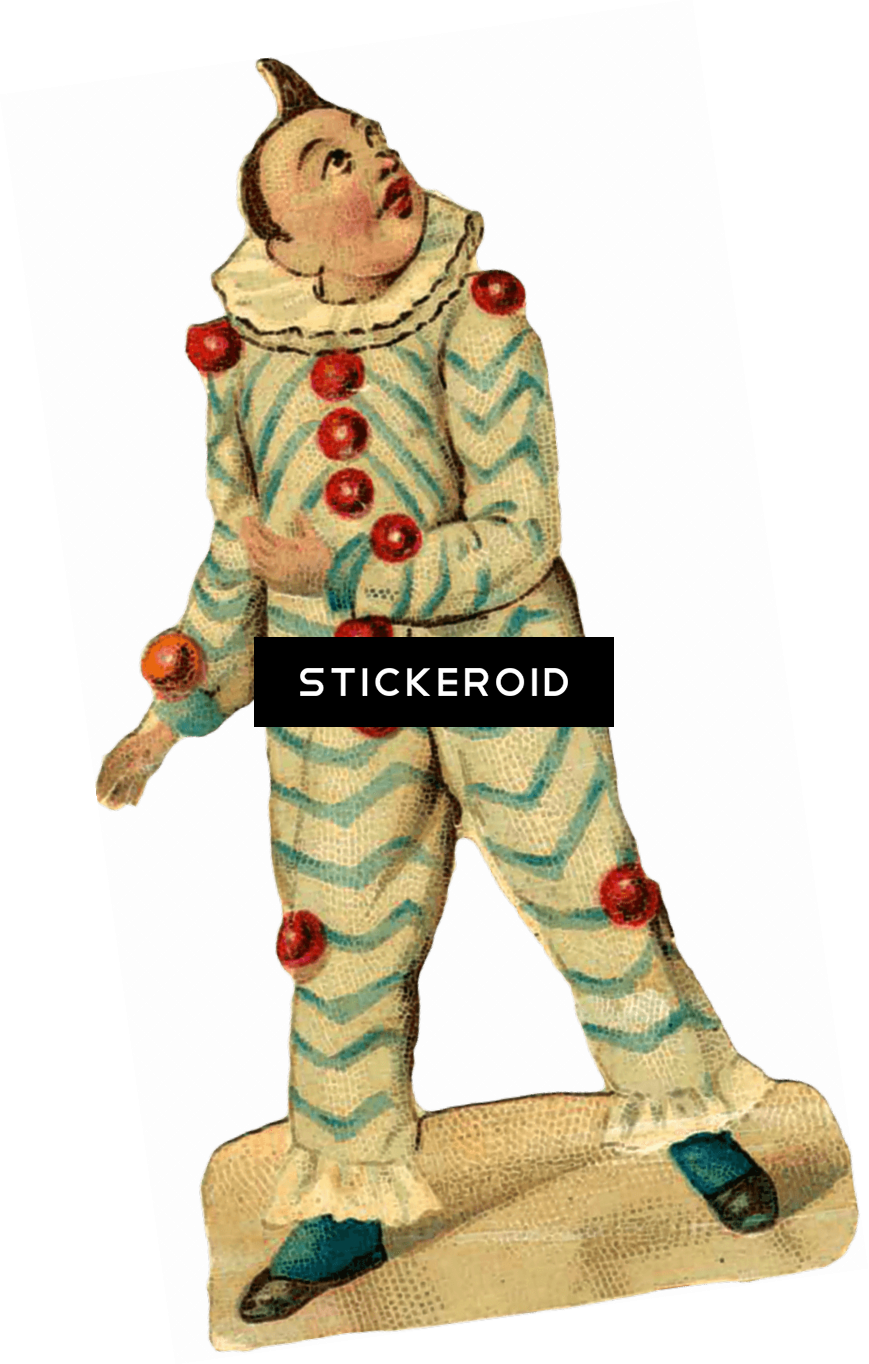 Circus Clown Victorian - Cartoon (869x1364), Png Download