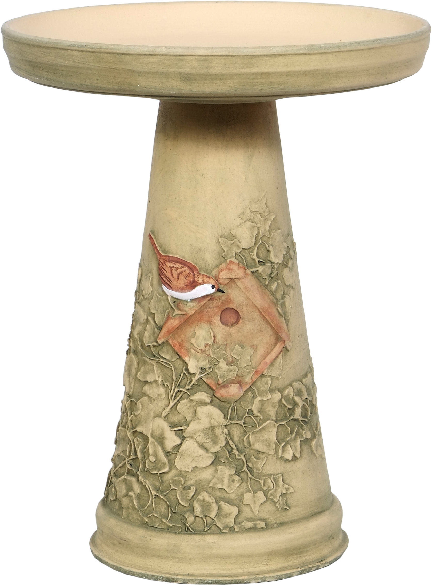 Nesting Wren Birdbath Handcrafted In Roseville, Oh - Birds Choice Burley Clay Nesting Wren Bird Bath (1674x2267), Png Download