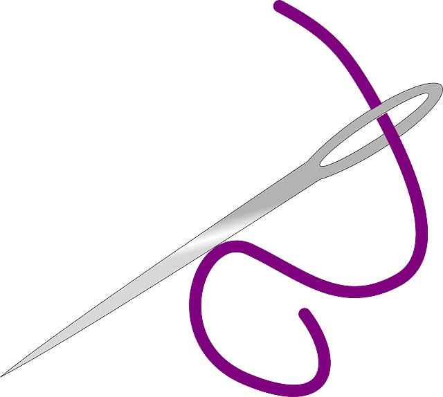 Stitches So Threaded Sewing Needle - Needle And Thread Clipart (640x574), Png Download