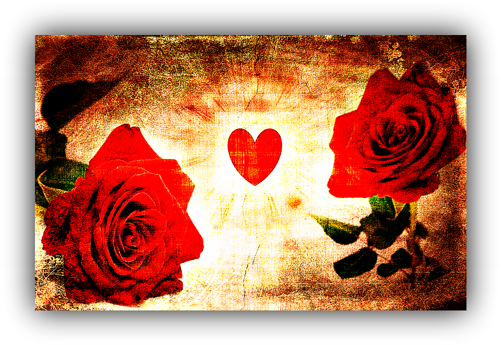 Red Heart Roses, Is Created With A Valentine Theme (1049x728), Png Download